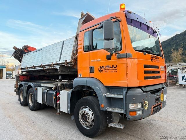 Pašizgāzējs kravas automašīna STEYR 33S46 6X4BB Retarder Kipper Kran PK 29002-6 Seil