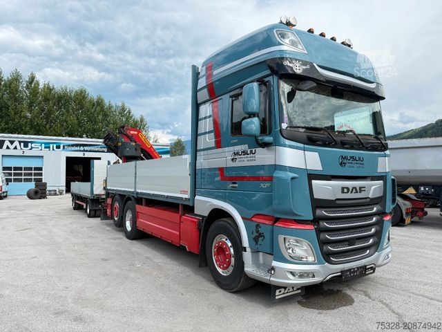 Autocarro con cassone fisso DAF XF 530 LL Pritsche Kran Palfinger PK 23002 TOP!