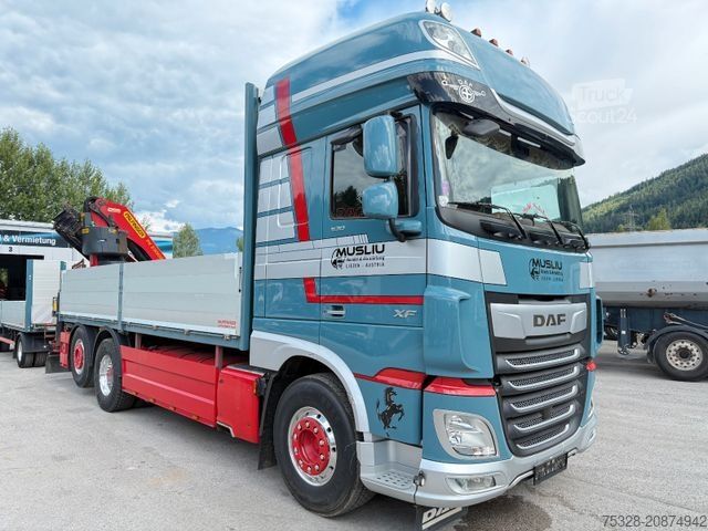 Autocarro con cassone fisso DAF XF 530 LL Pritsche Kran Palfinger PK 23002 TOP!