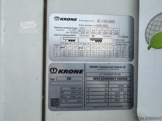 Semirremolque de plataforma baja KRONE 3-ACHS KüHLAUFLIEGER, THERMO KING, DOPPELSTOCK, BLUMENBREITE MIETAUF MöGLICH