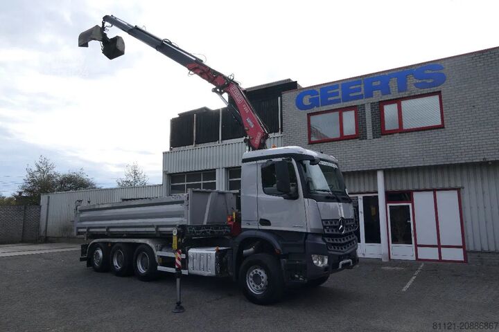  Mercedes-Benz Arocs 3643 | 8X4 Tridem | 3 Side Tipper | Fassi...