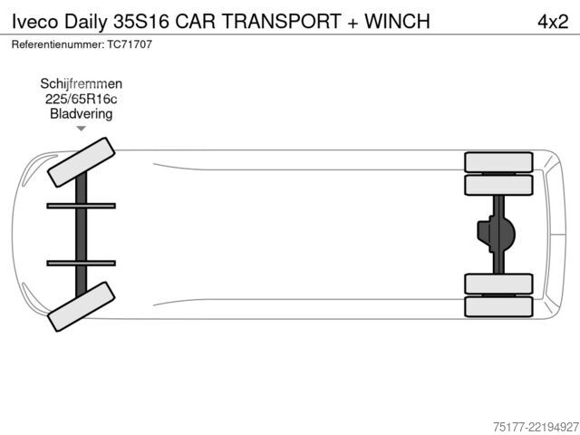 Iveco Daily 35S16 транспорт на автомобили + лебедка Iveco Daily 35S16 CAR TRANSPORT + WINCH