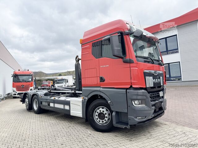 Haakarm vrachtwagen MAN TGX 26.470 6X2-4 BL TGX 26.470 6X2-4 BL, Lenk-/Liftachse, XLX-Fahrerhaus, VDL Abrollanlage 7m