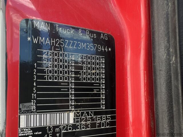 Driezijdige kipper MAN TGA 26.363/410 6x4 BB TGA 26.363/410 6x4 BB, 2-S-Alukipper