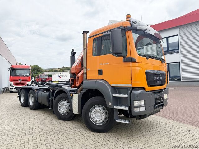 Camion benne à bras amovible MAN TGS 35.440 8x4 BL TGS 35.440 8x4 BL, Meiller 19.62, Atlas Kran 135.2-A3, Funk