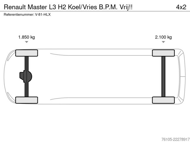  Renault Master L3 H2 Koel/Vries B.P.M. Vrij!!