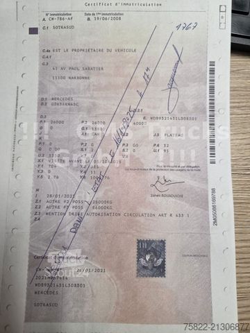 LKW-Fahrgestell MERCEDES-BENZ Actros 2636 / 6X4 / Full Steel / 3 Pedal