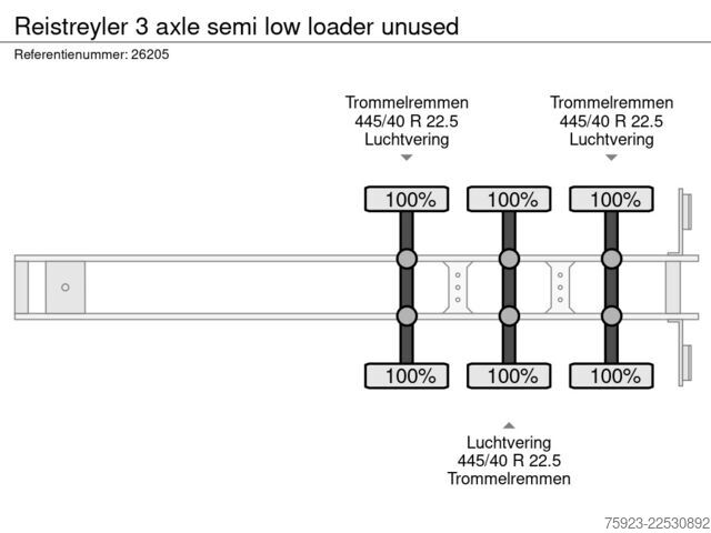 Semi-remorque surbaissée Reistreyler 3 axle semi low loader unused