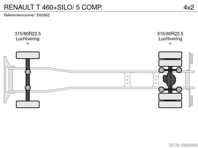 Silo RENAULT T 460+SILO/ 5 COMP.