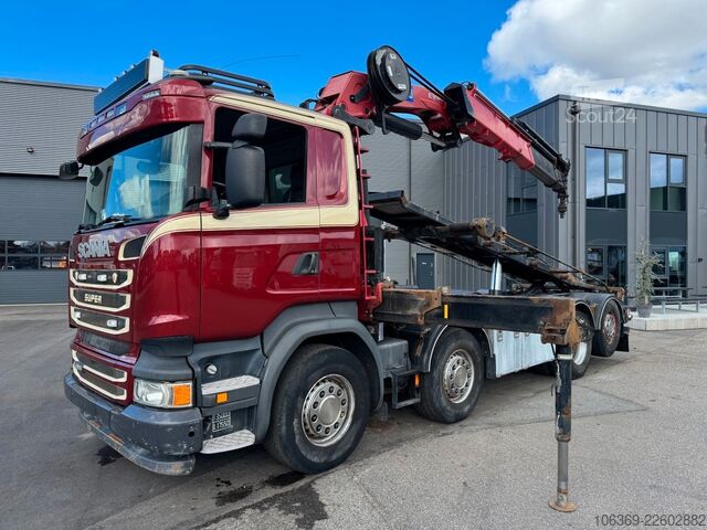 Jeřáb na nákladním automobilu SCANIA R490 8x2*6 Euro 6 Tipper / Crane HMF 3220 K6