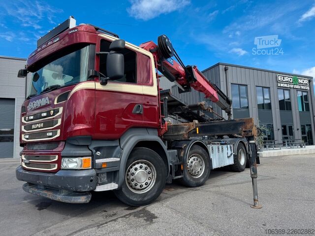 Jeřáb na nákladním automobilu SCANIA R490 8x2*6 Euro 6 Tipper / Crane HMF 3220 K6