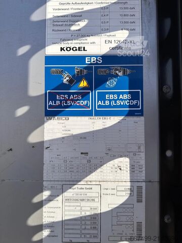 Hacim taşıma Kögel SN24 Mega Lifting Axle A