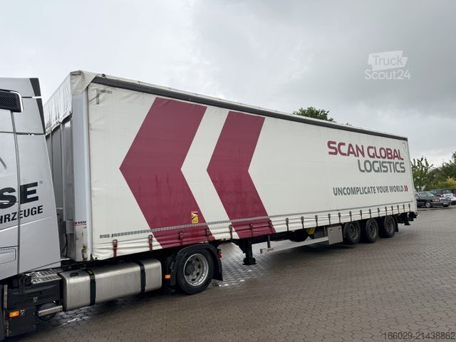 Open oplegger met zeil  Wiese Mega Schiebeplane mit Dhollandia Rampe 9t