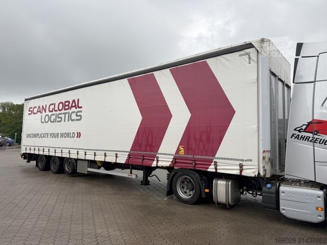 Open oplegger met zeil  Wiese Mega Schiebeplane mit Dhollandia Rampe 9t