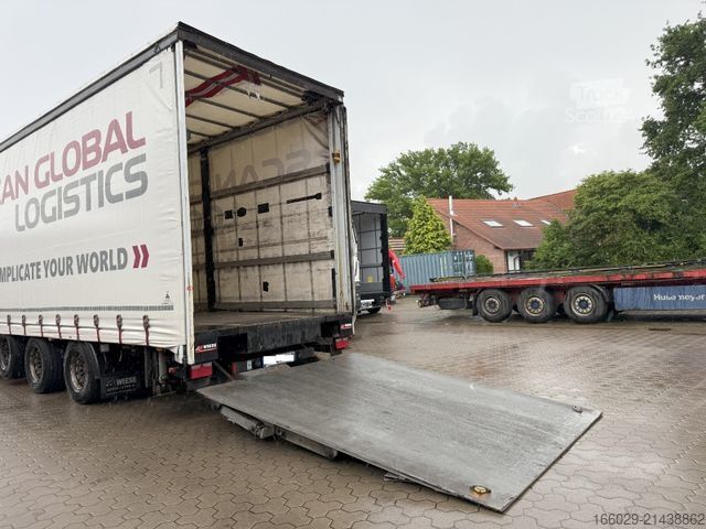 Open oplegger met zeil  Wiese Mega Schiebeplane mit Dhollandia Rampe 9t