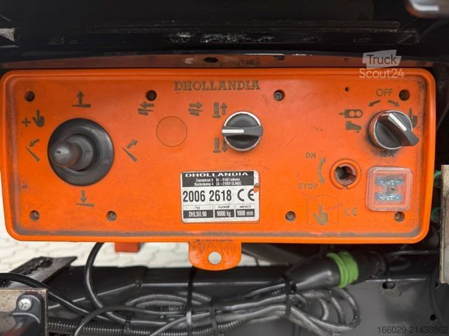 Open oplegger met zeil  Wiese Mega Schiebeplane mit Dhollandia Rampe 9t