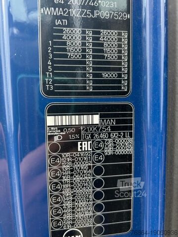 Ladbil med udskifteligt lad MAN TGX 26.440 XLX 6X2 LIFTACHSE,  EURO 6, MOTORSCHADEN, ENGINE DAMAGE!