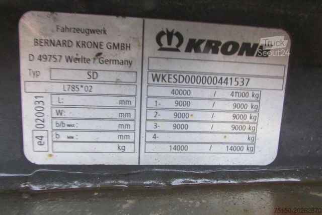 Auflieger-Wechselfahrgestell KRONE SD - HighCube - Trommelbremse Nr.: 537