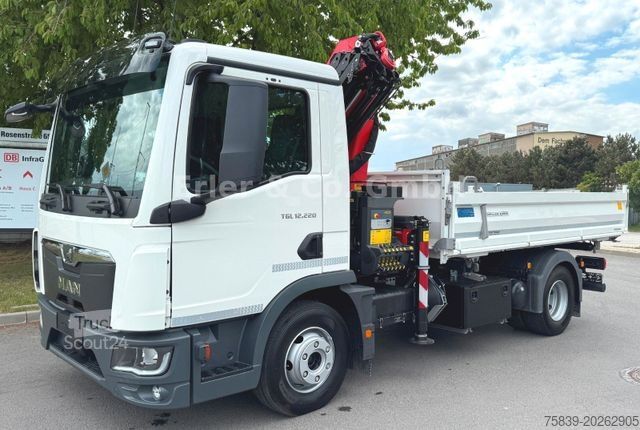 Dreiseitenkipper LKW MAN 12.220, PK 9501, Funk, 3x hydr., sofort