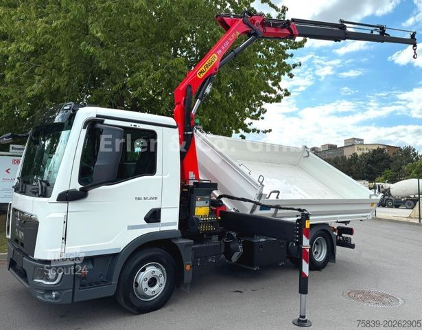 Dreiseitenkipper LKW MAN 12.220, PK 9501, Funk, 3x hydr., sofort