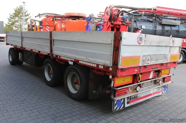 Low loader trailer  3-Achs ZORZI Pritschen-Anhänger Plateau-Rolle