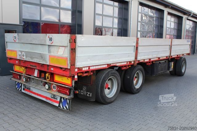 Aanhanger met werkplatform  3-Achs ZORZI Pritschen-Anhänger Plateau-Rolle