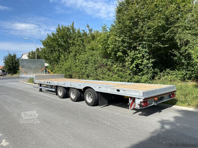 Reboque de plataforma rebaixada Möslein ST 3-Plato 9,4  3 Achs Satteltieflader Plato 45 t GGfür Fertigteile, Baumaschinen oder Container