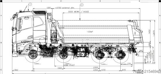 Tovornjak prekucnik VOLVO FH500, RETARDER, KH KIPPER 18M³ MIT CRAMARO VERDECK