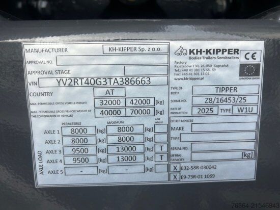 Tovornjak prekucnik VOLVO FH500, RETARDER, KH KIPPER 18M³ MIT CRAMARO VERDECK