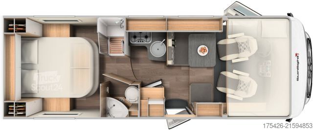 Integrirani avtodom SUNLIGHT I 69 L *Queens-Bett*SAT*Solar*Lithium*1 .Hand*
