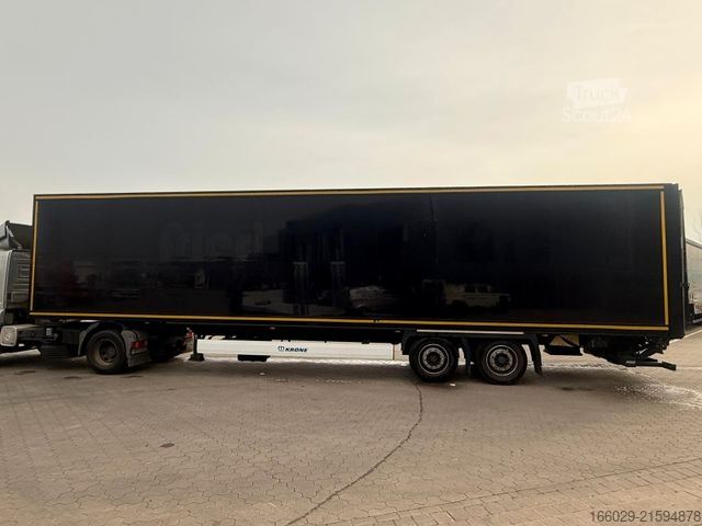 Furgona puspiekabe KRONE Sattelanhänger Koffer mit Ladebordwand