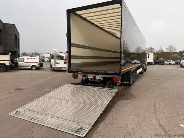 Furgona puspiekabe KRONE Sattelanhänger Koffer mit Ladebordwand