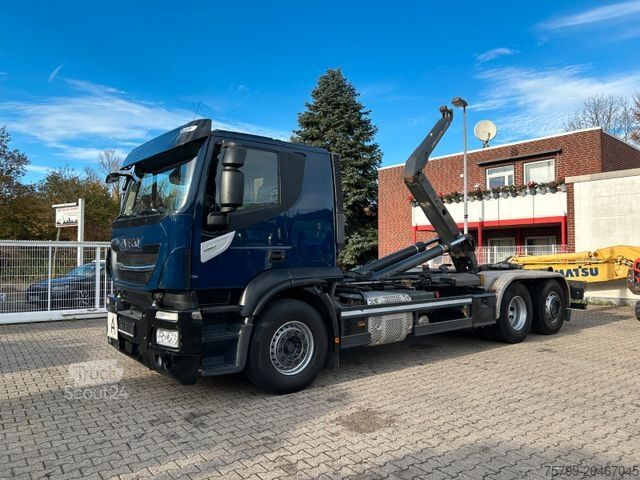 Kroklastbil IVECO 460 Stralis MEILLER Abroller mit LIft-Lenkachse