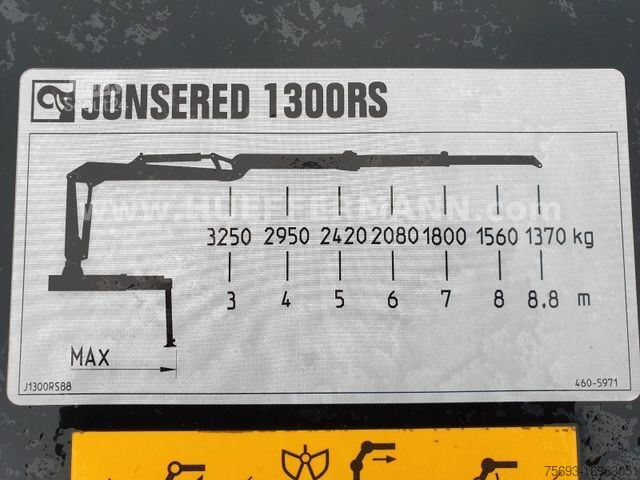 Roll-off tipper truck MERCEDES-BENZ Abrollrahmen EXTE Jonsered J1300 RS 83