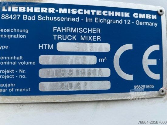 Betoniauto MERCEDES-BENZ AROCS 3743, 8X4 BETONMISCHER, EURO 6,  9M³ LIEBHERR MISCHER