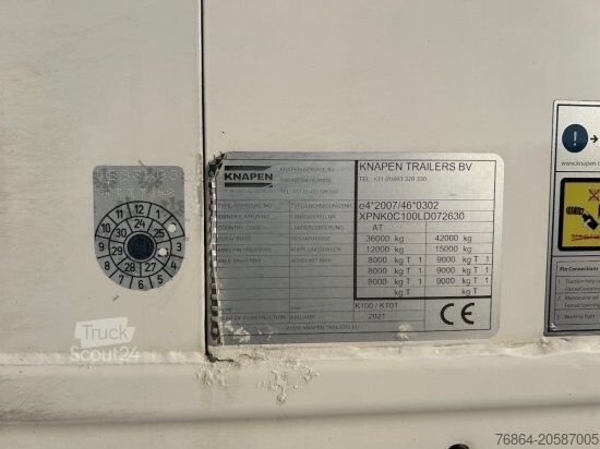 Semirimorchio con pianale mobile KNAPEN K100/KT01, 10 MM, LIFTACHSE, ROLLPLANE, FUNK