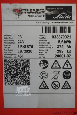 Trukkien akku GRUMA 24 Volt 3 PzS 375 Ah