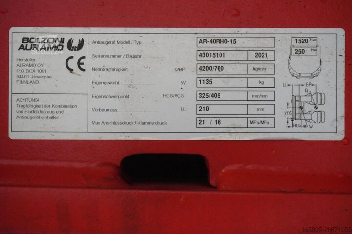 Vidlicová svorka BOLZONI AR-40RH0-15 Breite 1200mm