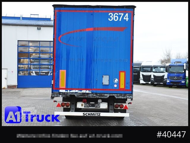 Auflieger mit Pritsche & Plane SCHMITZ Tautliner, Code XL, Bahn, verzinkt