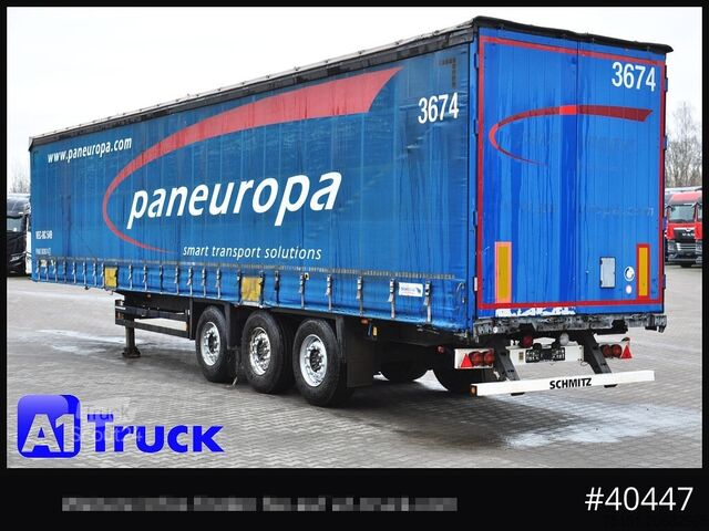 Auflieger mit Pritsche & Plane SCHMITZ Tautliner, Code XL, Bahn, verzinkt