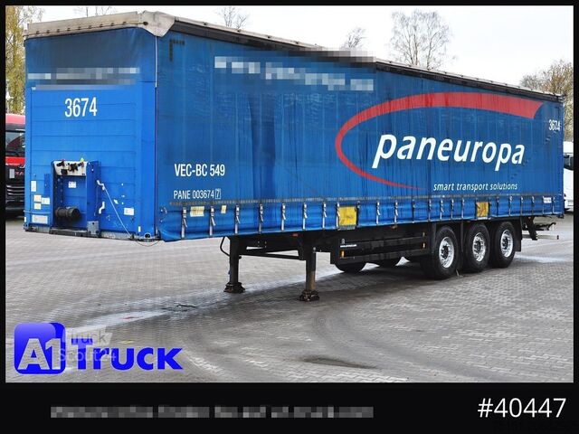 Auflieger mit Pritsche & Plane SCHMITZ Tautliner, Code XL, Bahn, verzinkt