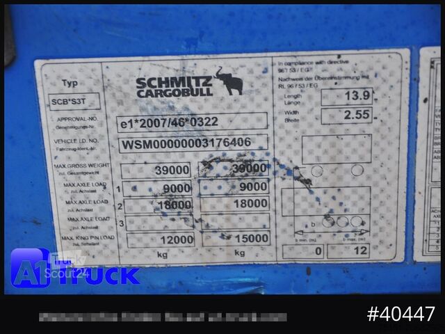 Auflieger mit Pritsche & Plane SCHMITZ Tautliner, Code XL, Bahn, verzinkt