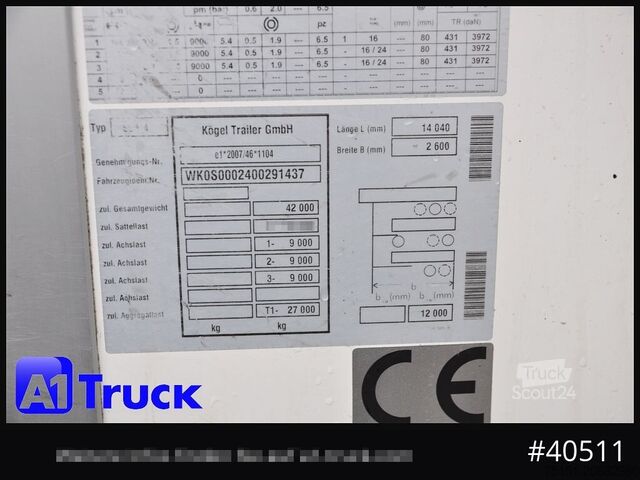 Koeloplegger KOEGEL SVA 24, ThermoKing A400, Doppelstock, Blumenbreite