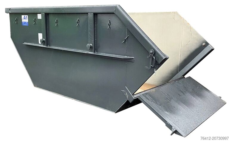 Haakarmcontainer A1 Container Absetzmulde 7 m³ mit Bauschuttklappe - RAL 7016 Anthrazitgrau - Absetzcontainer