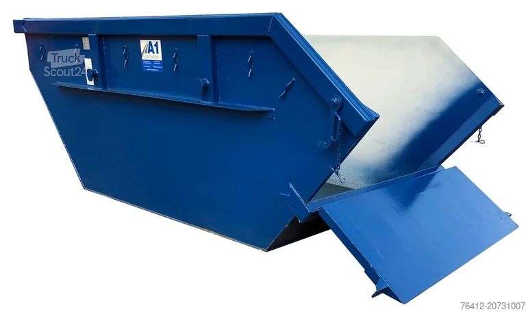 Krogcontainer A1 Container Absetzmulde 7 m³ mit Bauschuttklappe - RAL 5010 Enzianblau - Absetzcontainer