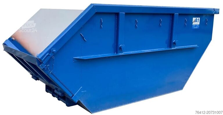 Krogcontainer A1 Container Absetzmulde 7 m³ mit Bauschuttklappe - RAL 5010 Enzianblau - Absetzcontainer