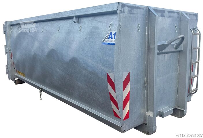 Roll-off container A1 Container 2. WAHL! ECOLINE 20 m³ verzinkt - Einflügeltür mit Gummidichtung - Abrollcontainer