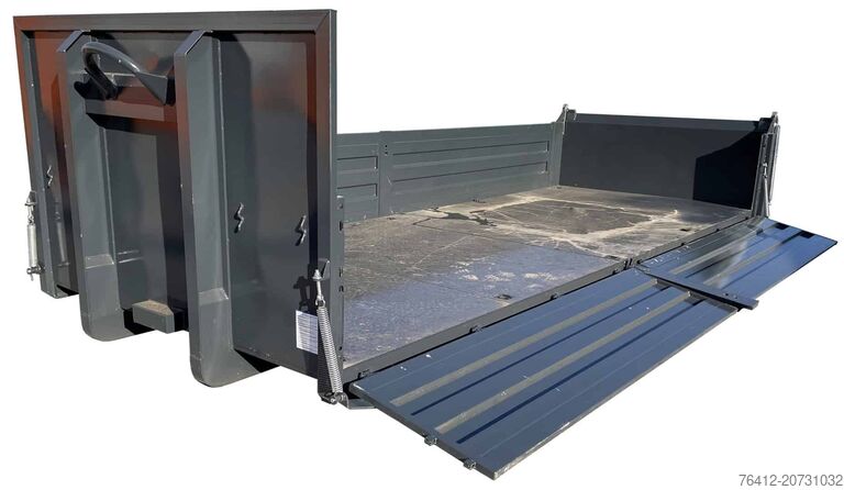 Roll-off container A1 Container STAHL-Kippaufbau 12 m³ - Bordwände - Pendelklappe abklappbar - RAL 7016 Anthrazitgrau - Abrollcontainer