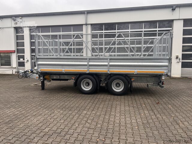 Kiepaanhangwagen Möslein TTD 19 AB neuer 19 t Tandemkipper TiefladerGitteraufsatz