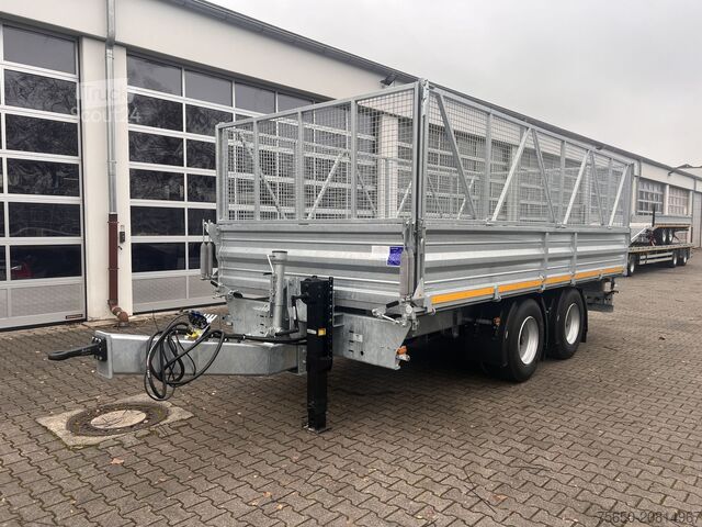 Kiepaanhangwagen Möslein TTD 19 AB neuer 19 t Tandemkipper TiefladerGitteraufsatz